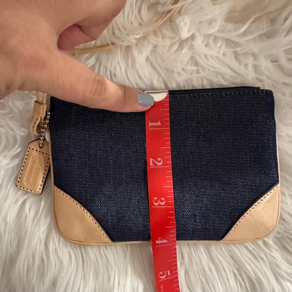 COACH Baguette Denim Leather Wristlet - Picture 6 of 7